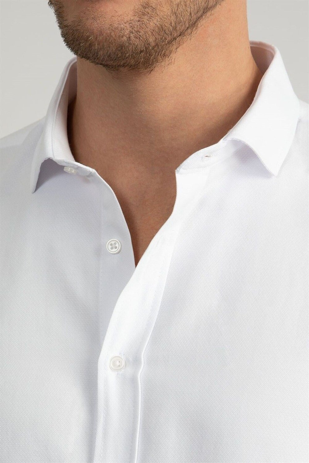 Armür Desenli Uzun Kol Basic Kolay Ütü Teri Emen Slim Fit Slim Fit Gömlek