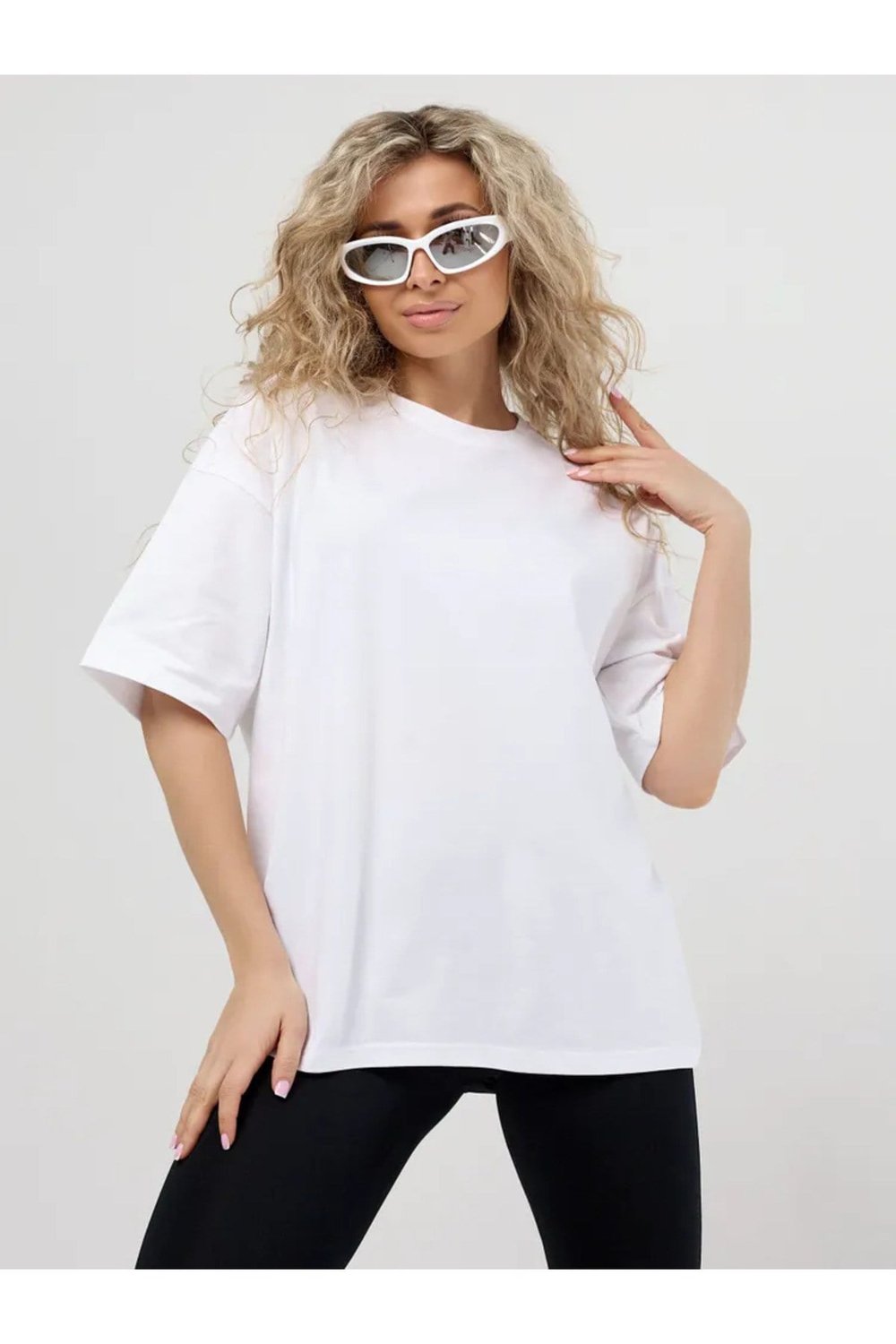 Unisex Bisiklet Yaka Oversize Basic Tshirt