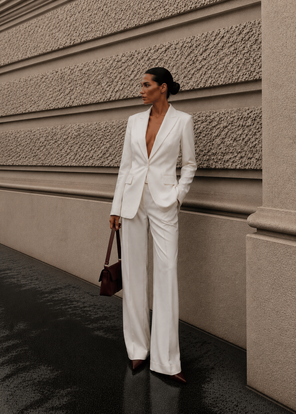 Blazer Takım Elbise Tek Düğme Ceket Pantolon