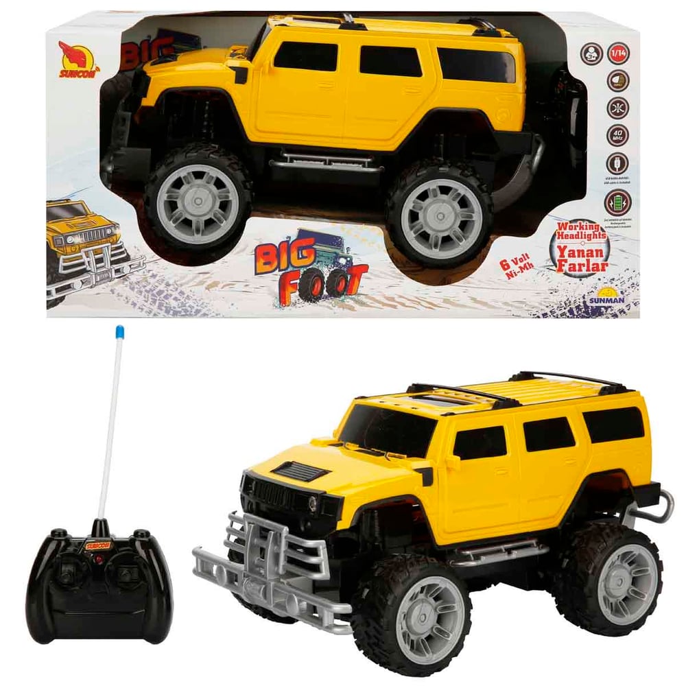 1:14 UZAKTAN KUMANDALI BİG FOOT USB ŞARJLI HUMMER 34 CM.