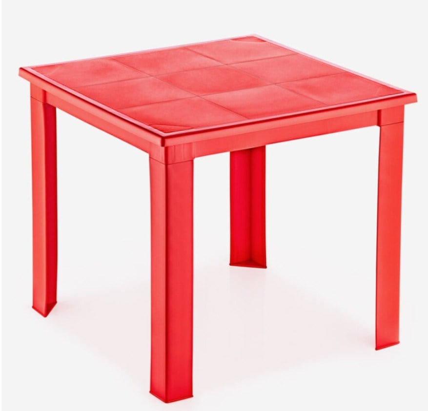 50X50 H:40 PLASTİK MASA KIRMIZI