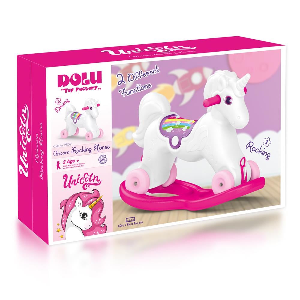 DOLU UNICORN SALLANAN TEKERLEKLİ AT KOLİ POSTER
