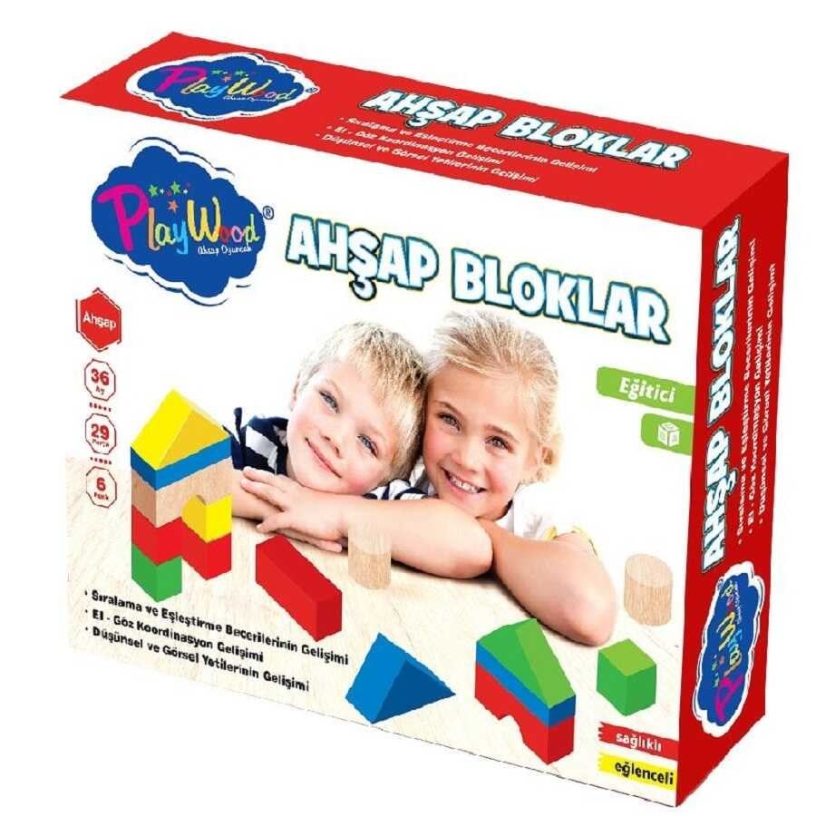 KUTUDA 29 PARÇA AHŞAP BLOKLAR                                                   
