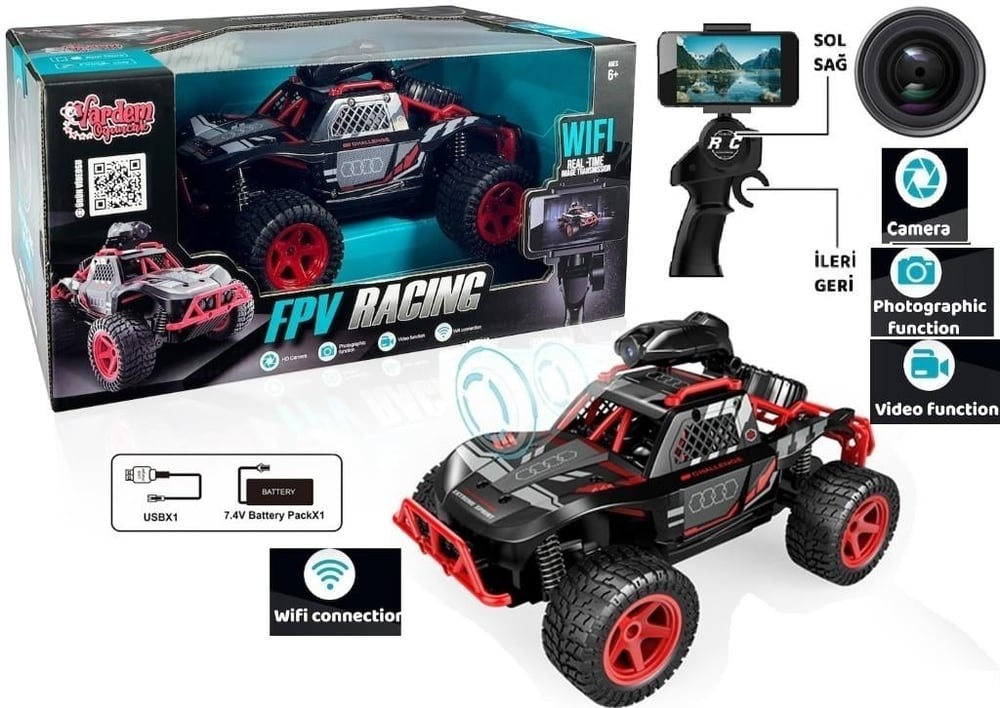 Vardem Uzaktan Kumandalı Full Fonksiyon Şarjlı 2.4G Kameralı Off Road Araba