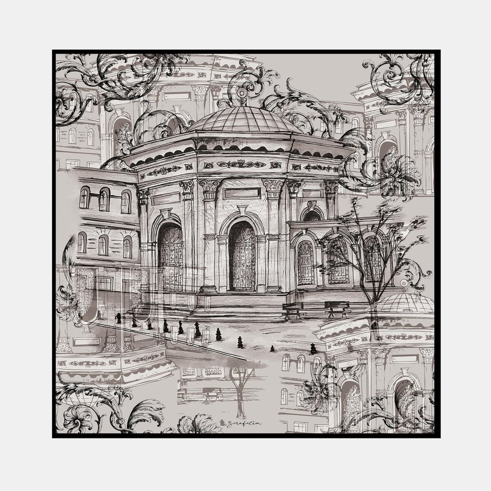 Art Draw Desen İpek Twill Eşarp