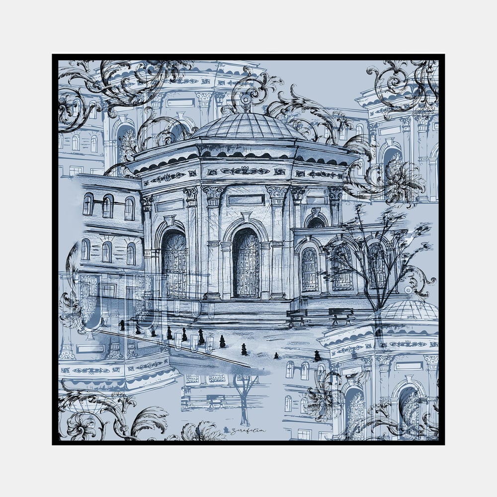 Art Draw Desen İpek Twill Eşarp