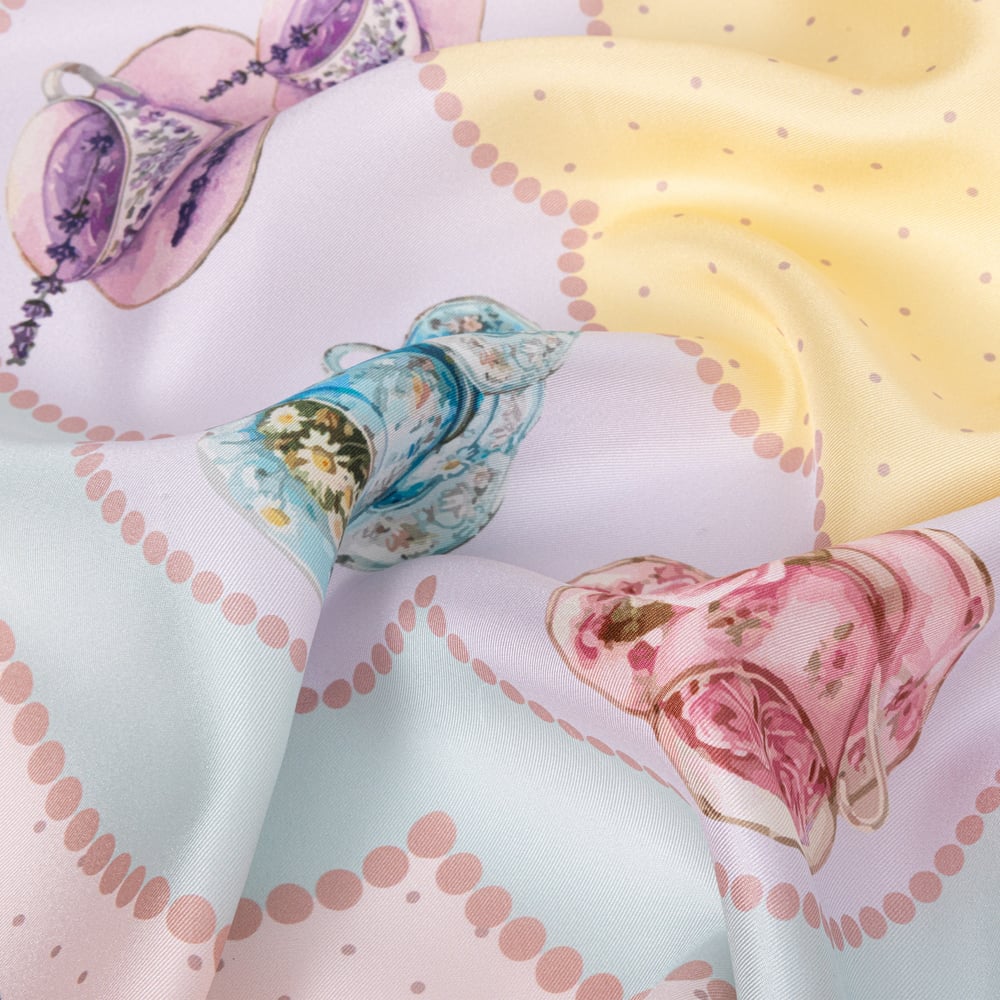 Candy Desen İpek Twill Çocuk Eşarp