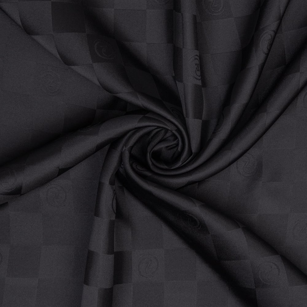 Damalı Jakarlı İpek Twill Eşarp