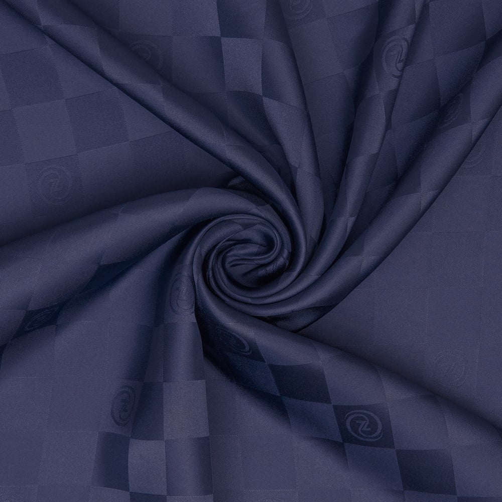 Damalı Jakarlı İpek Twill Eşarp