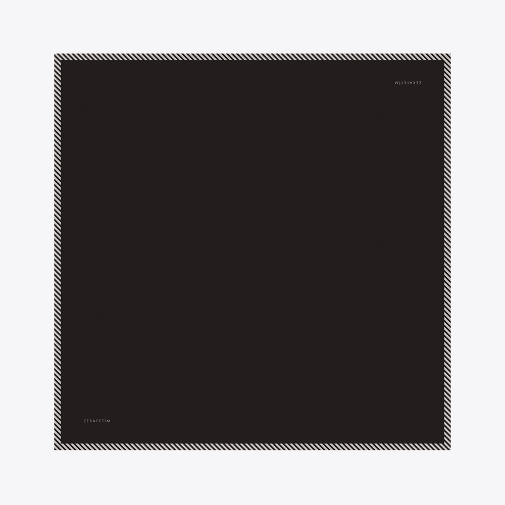 Plain Line Desen İpek Twill Eşarp