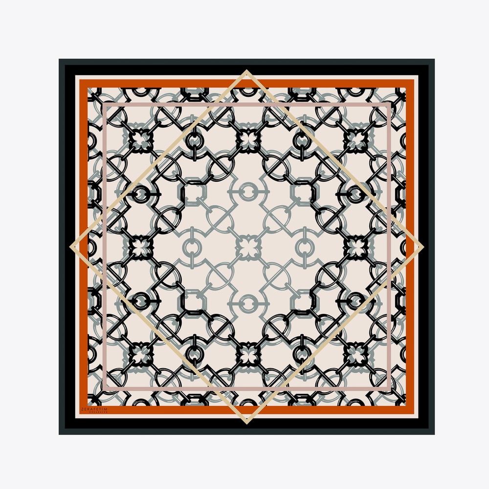 Selçuklu Desen Exclusive İpek Twill Eşarp