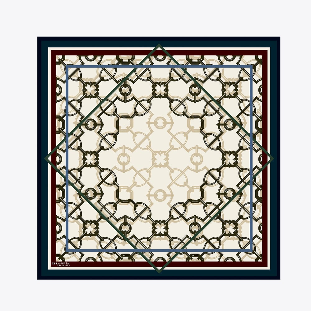Selçuklu Desen Exclusive İpek Twill Eşarp