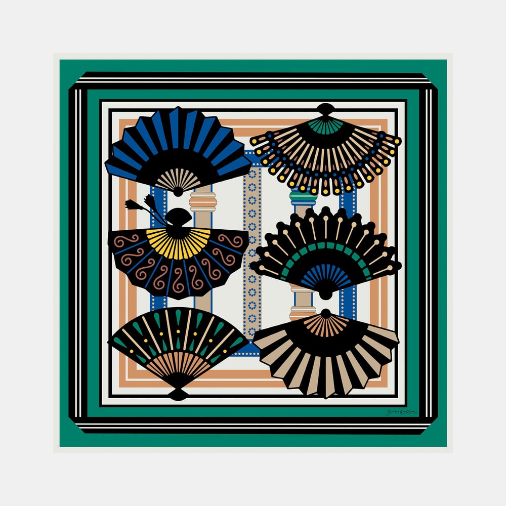 Sensu Desen İpek Twill Eşarp