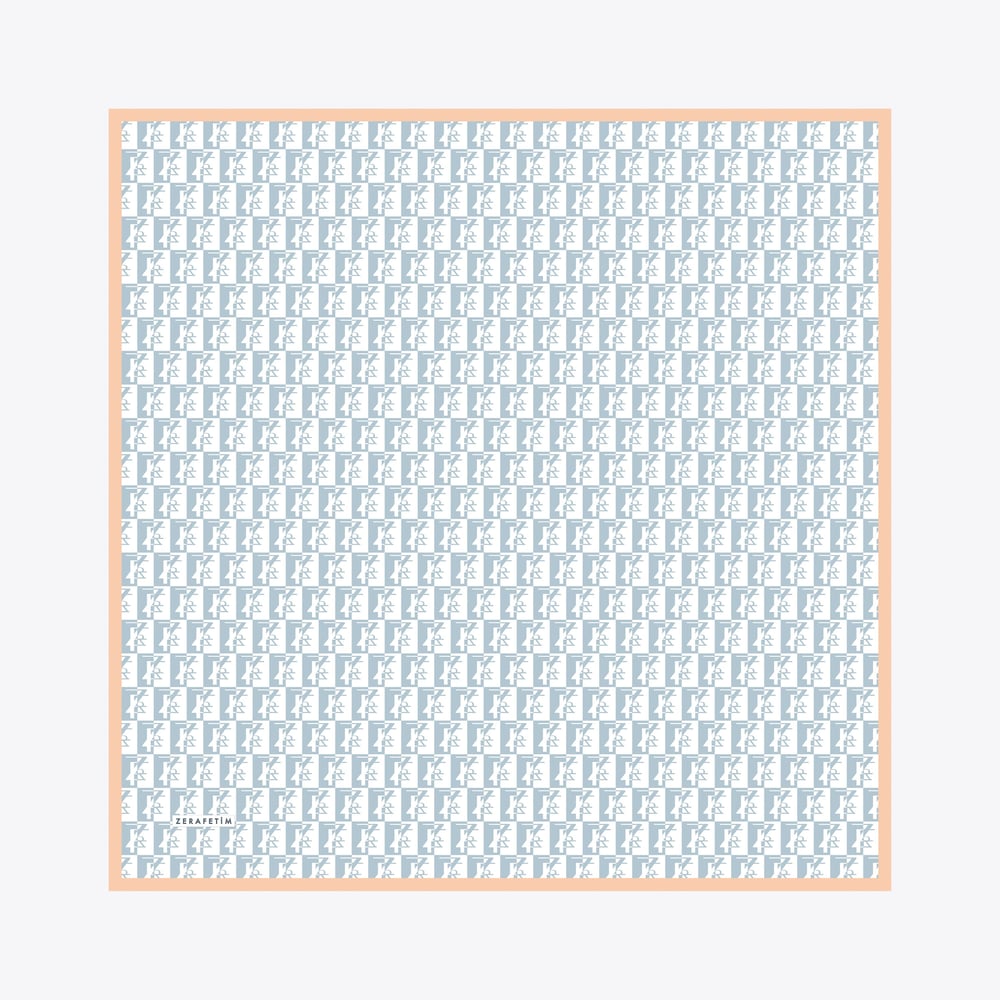 Zrf Monogram Desen İpek Twill Eşarp