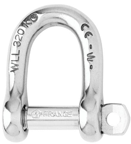 WICHARD - Self-locking D shackle - Dia 6 mm