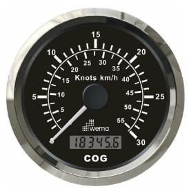 HIZ GÖSTERGESİ GPS BAĞLANTILI 30 KNOTS 85 mm KROM/SİYAH