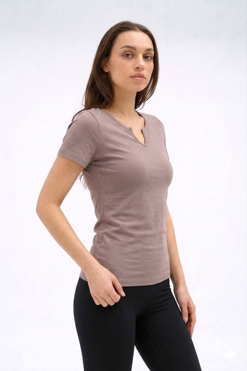 IRIS - Likralı Organik Pamuk Kumaştan Slimfit Kadın T-Shirt