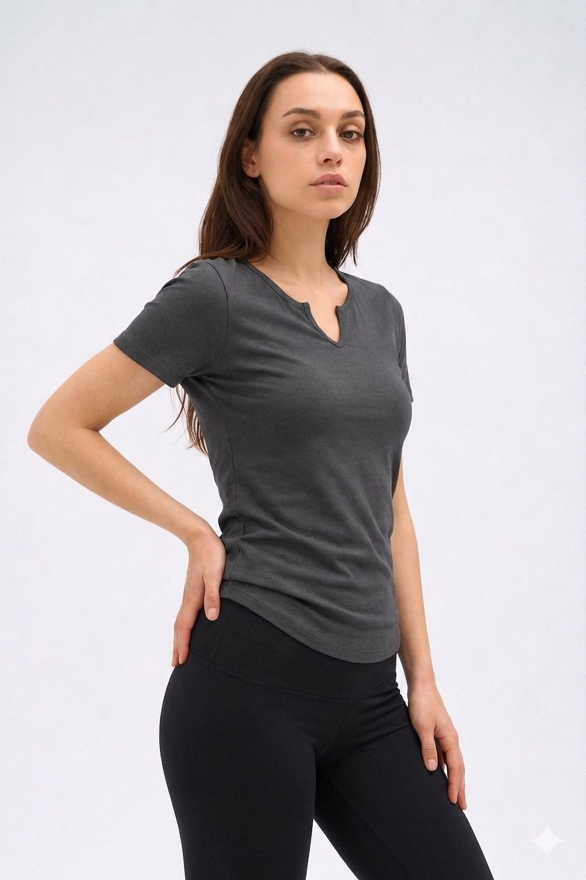 IRIS - Likralı Organik Pamuk Kumaştan Slimfit Kadın T-Shirt