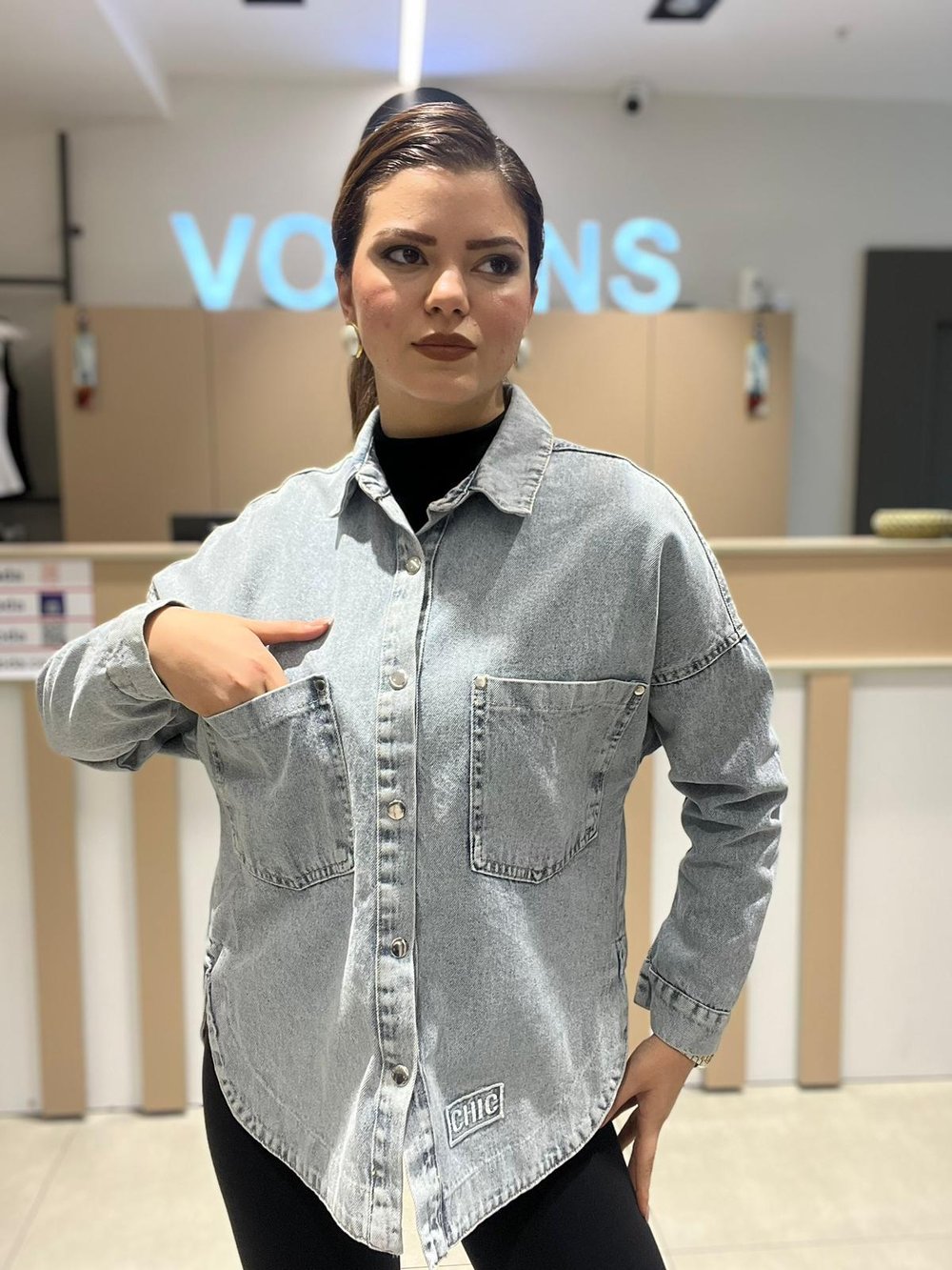 Chic Armalı Gömlek Ceket