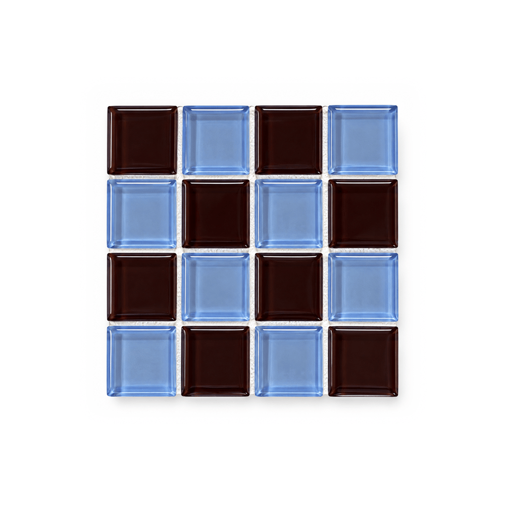 Blue Brown Mozaik Bardak Altlığı