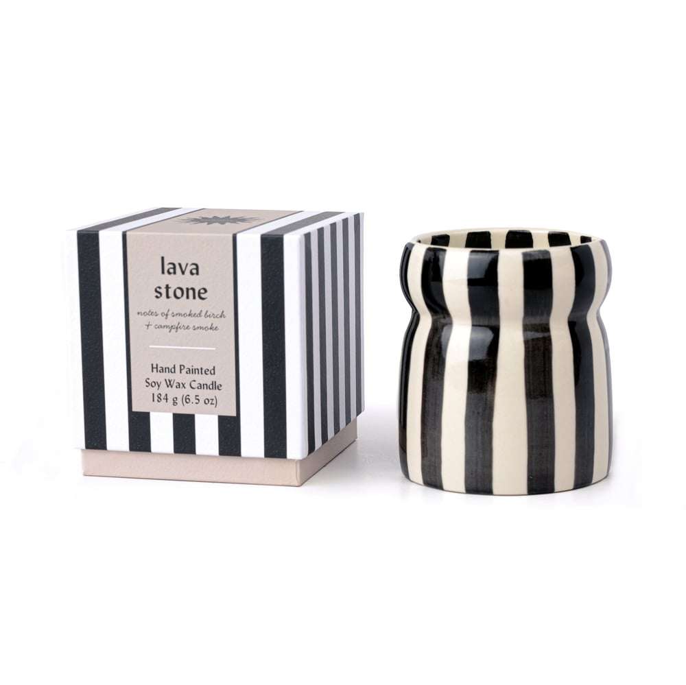 Cabana Seramik Mum: Lava Stone (Black)