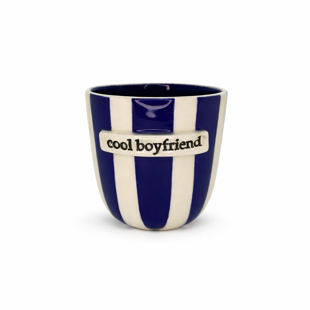 Cool Boyfriend Çizgili Bardak (Mavi)