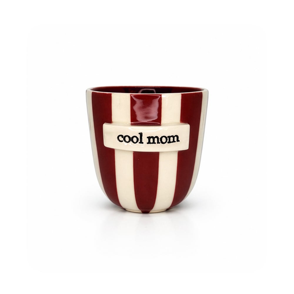 Cool Mom Çizgili Bardak (Bordo)