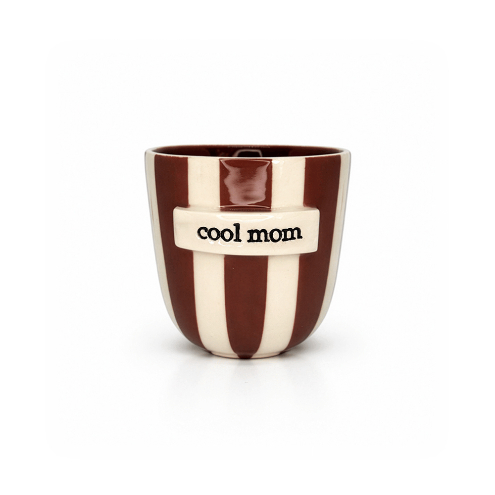 Cool Mom Çizgili Bardak (Kahverengi)