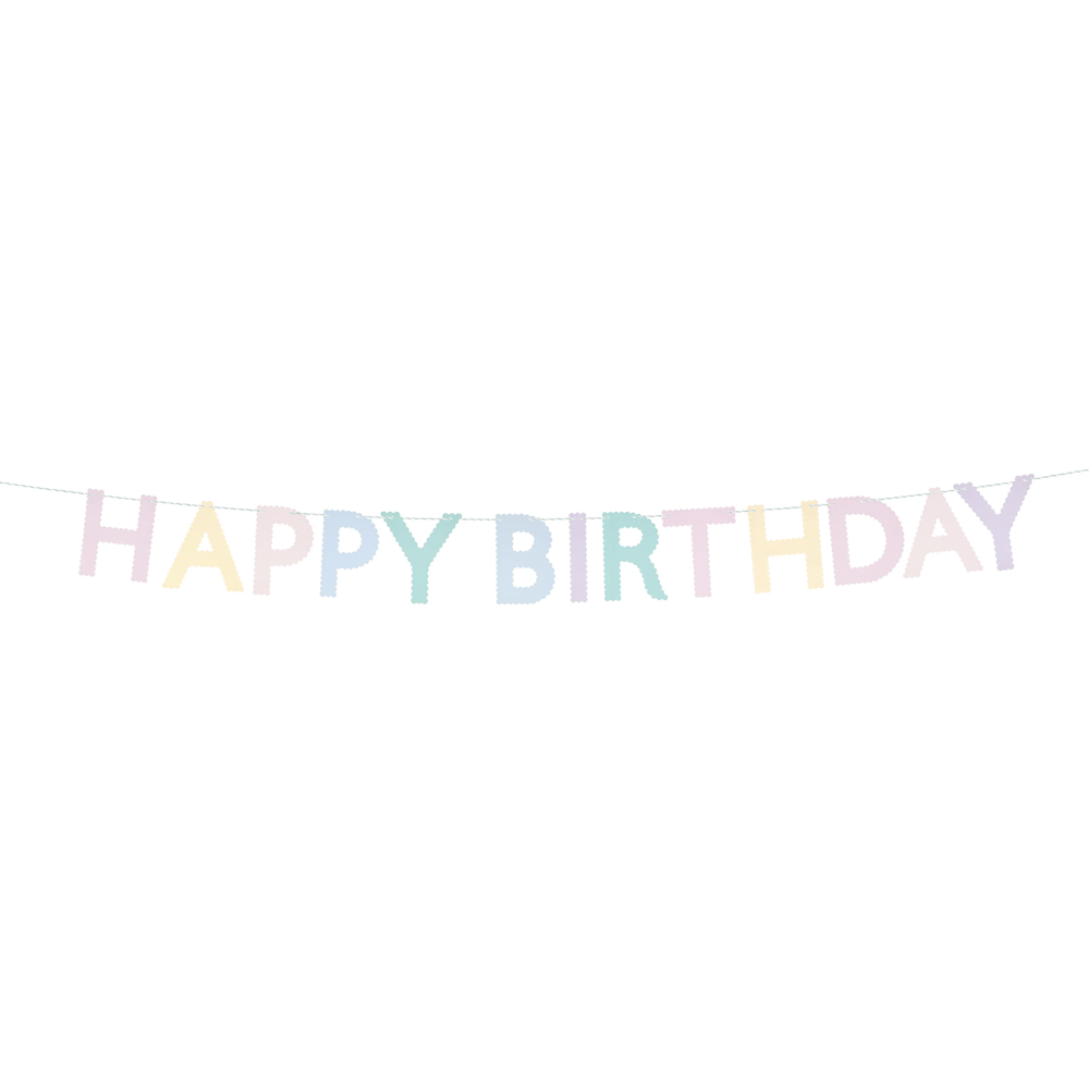 Happy Birthday Asılan Süs (Pastel)