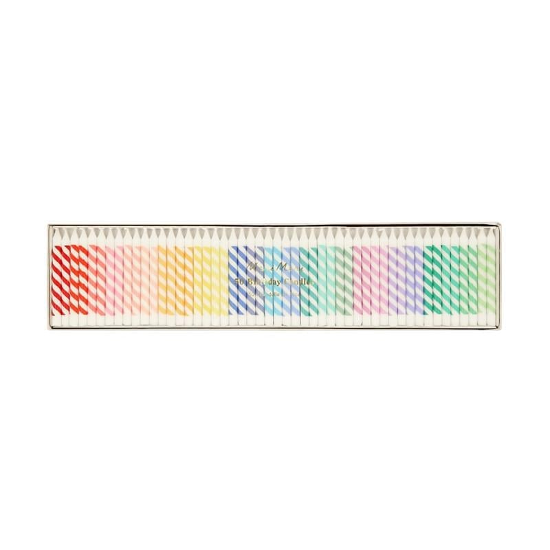Meri 40KP- Gökkuşağı Renklerinde Mini Mumlar (x50)