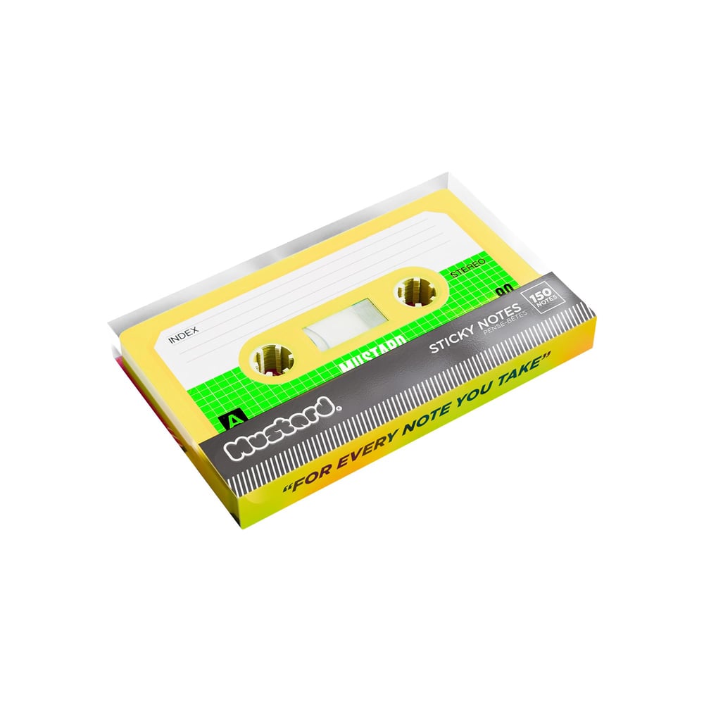 Mustard Kaset Sticky Not Kağıdı