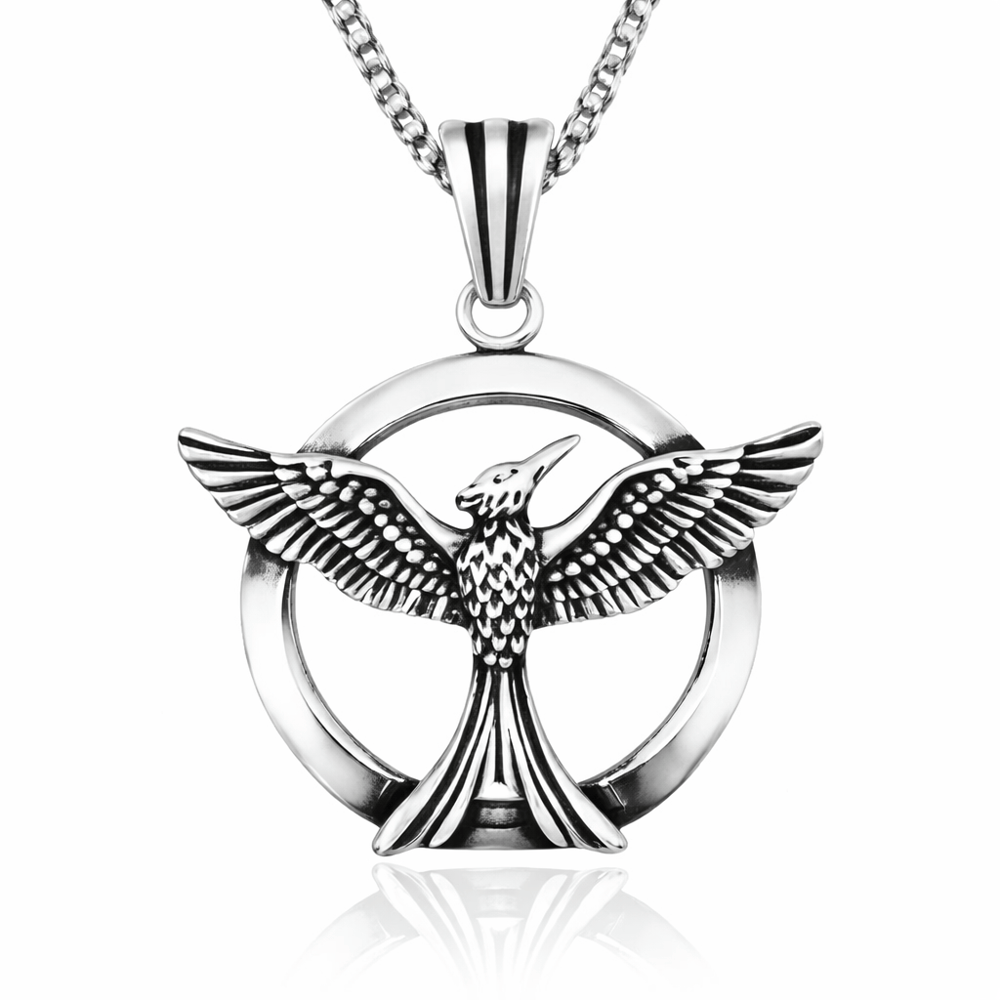 Gümüş Anka Kuşu Kolye