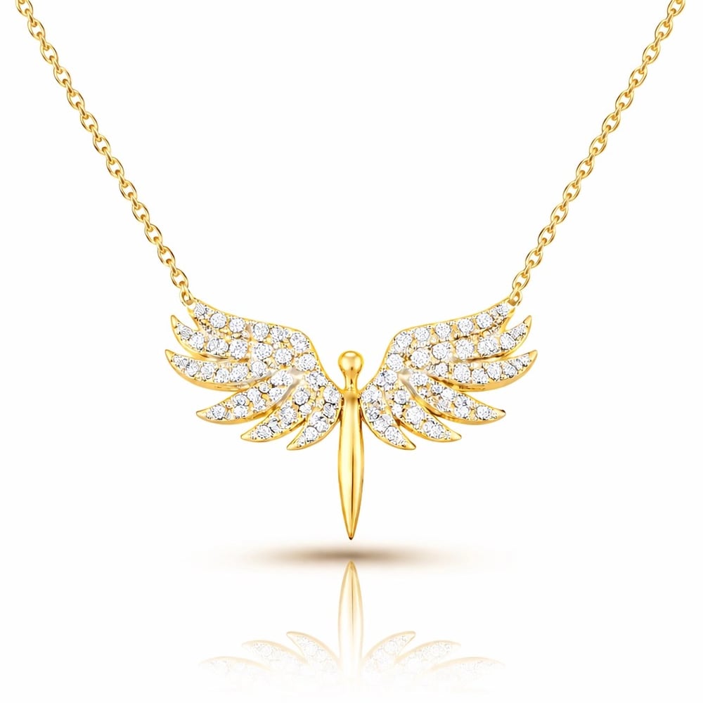 Gümüş Gold Mikail Meleği Bayan Kolye