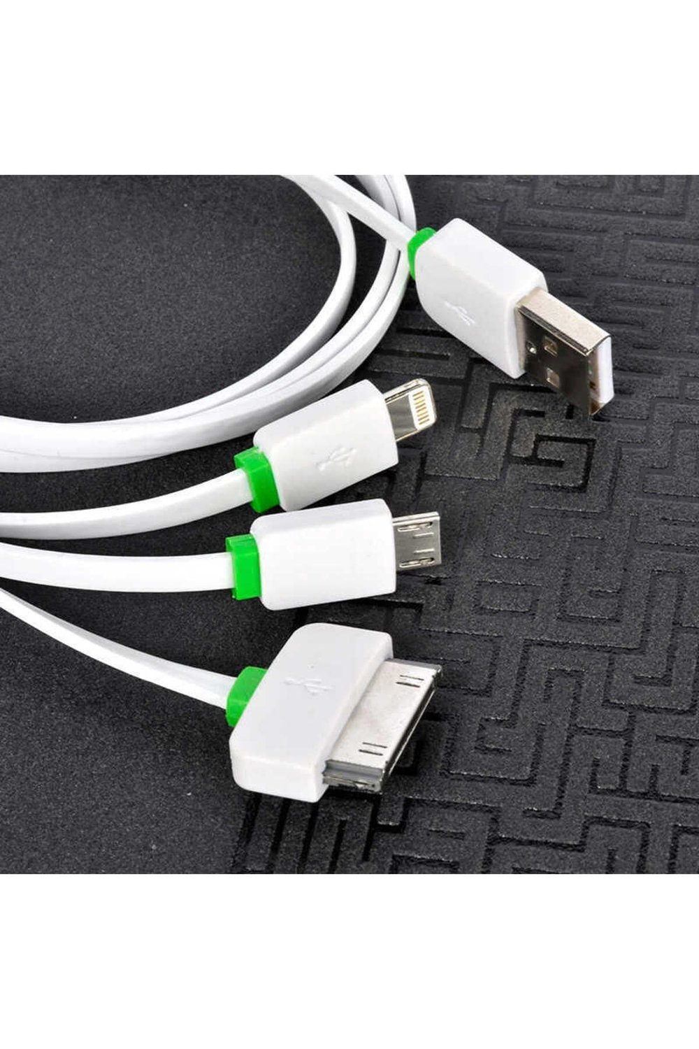 Beyaz High Speed 3 in 1 Lightning Micro Type-C Usb Kablo-NVTH