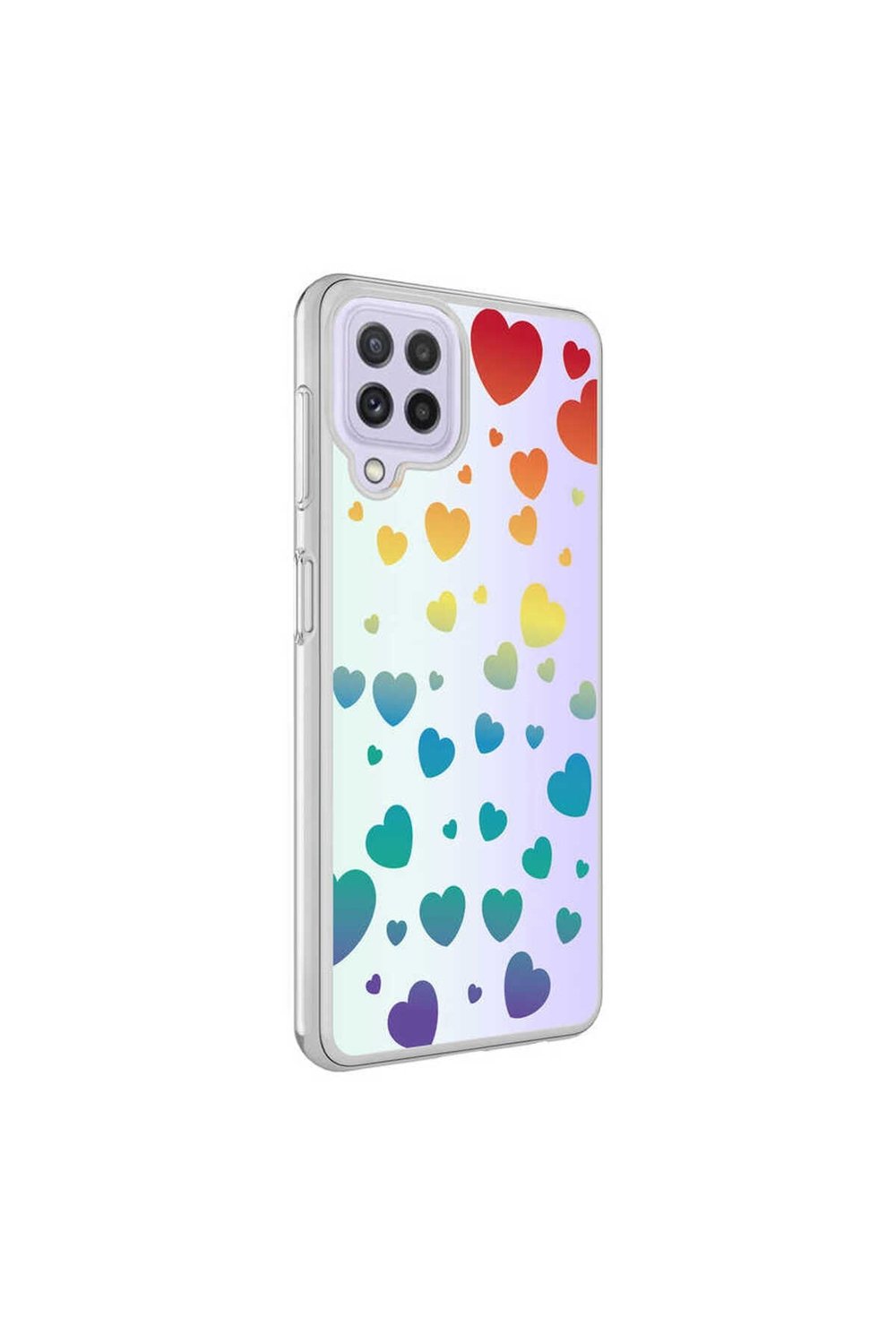 Galaxy A22 4G Kılıf NVTH M-Blue Desenli Kapak - Heart No3