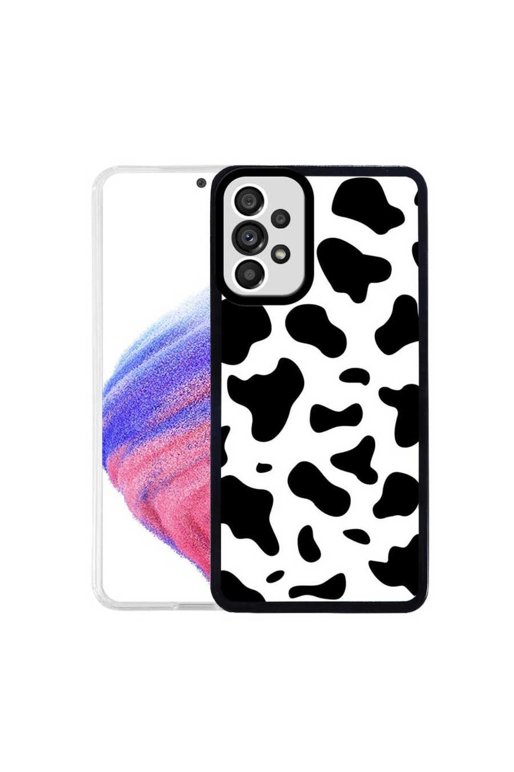 Galaxy A73 Kılıf NVTH M-Fit Desenli Kapak - Cow No1
