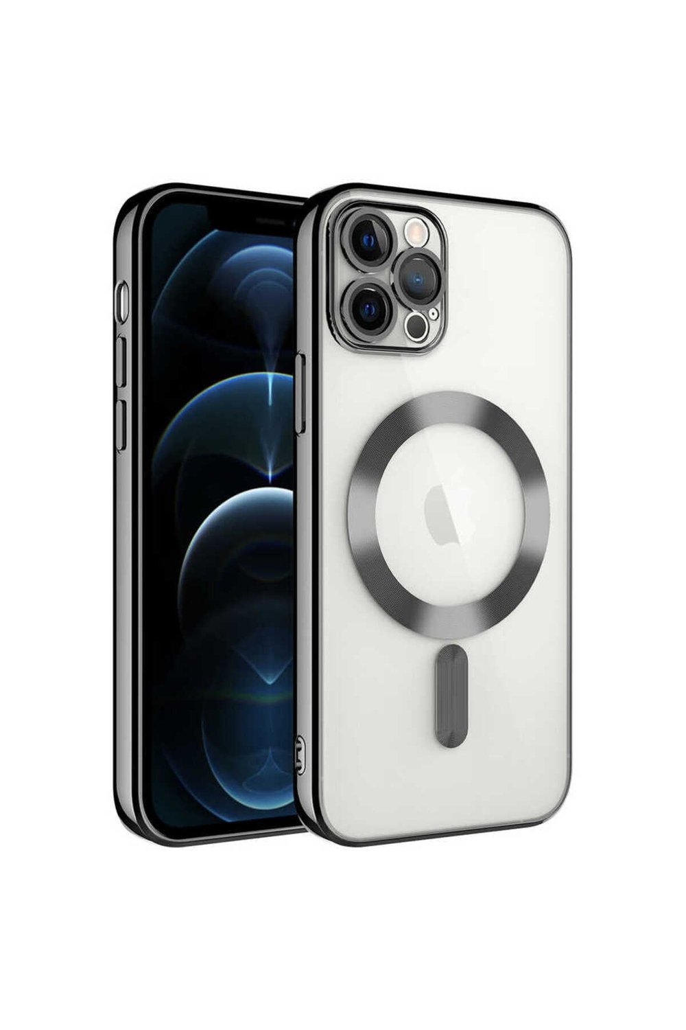 iPhone 13 Pro Uyumlu Kamera Korumalı Magsafe Wireless Şarj Özellikli NVTH Demre Kılıf-Siyah
