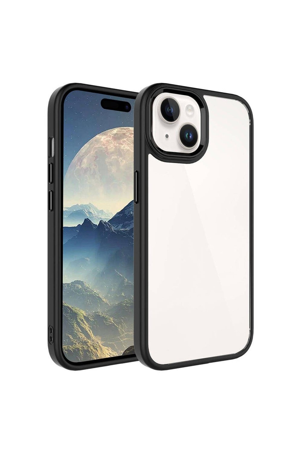 iPhone 15 Plus Uyumlu NVTH Krom Kılıf-Siyah