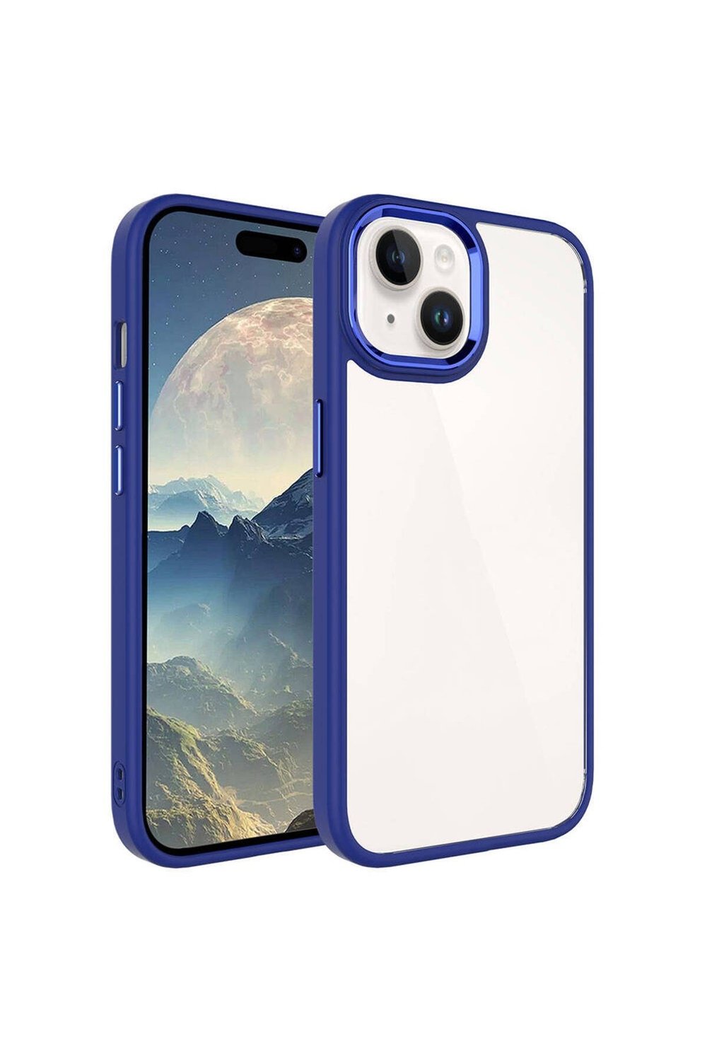 iPhone 15 Plus Uyumlu NVTH Krom Kılıf-Lacivert