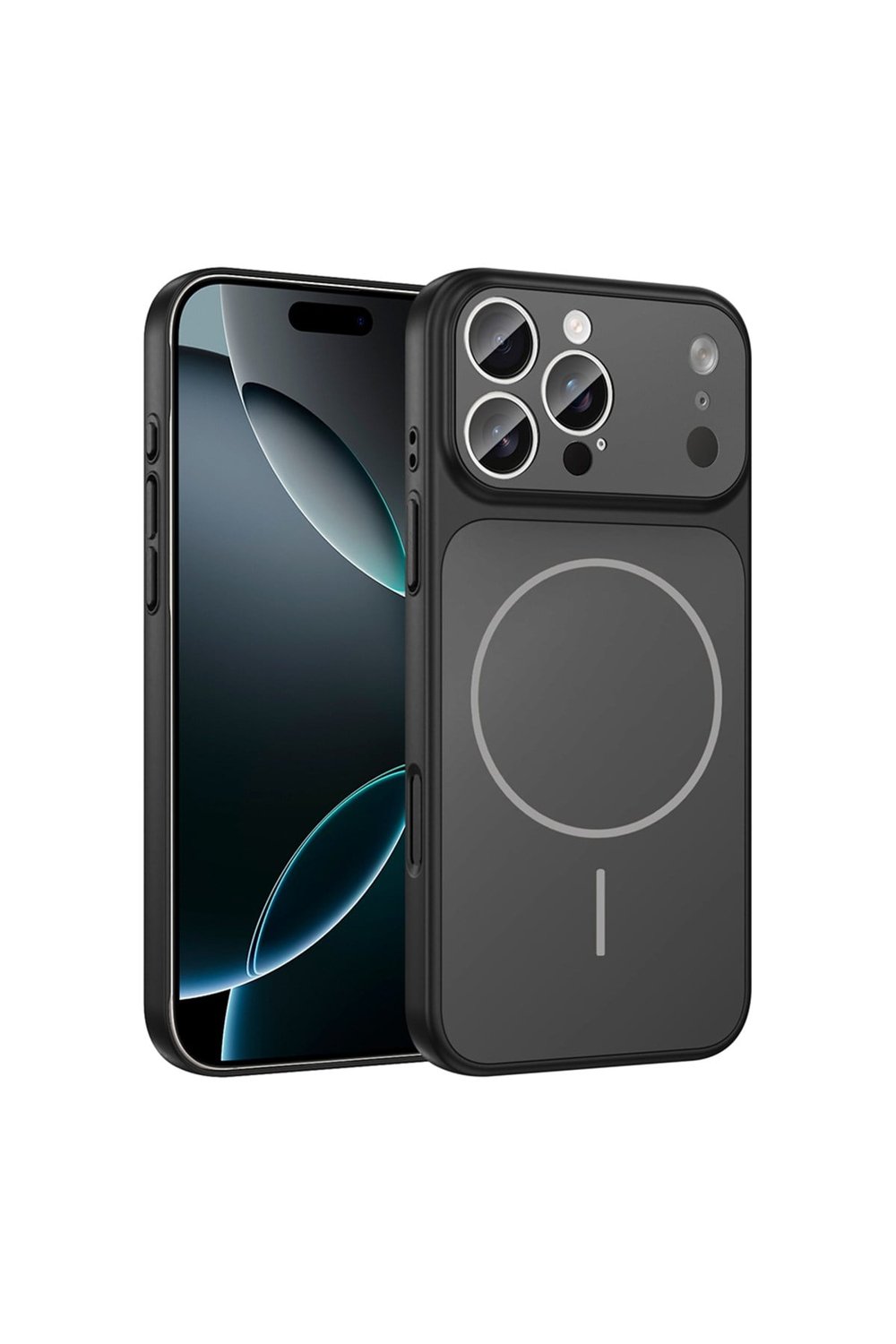 iPhone 15 Pro Kılıf NVTH M-Safe Şarj Özellikli Kamera Korumalı Formen Kapak - Siyah