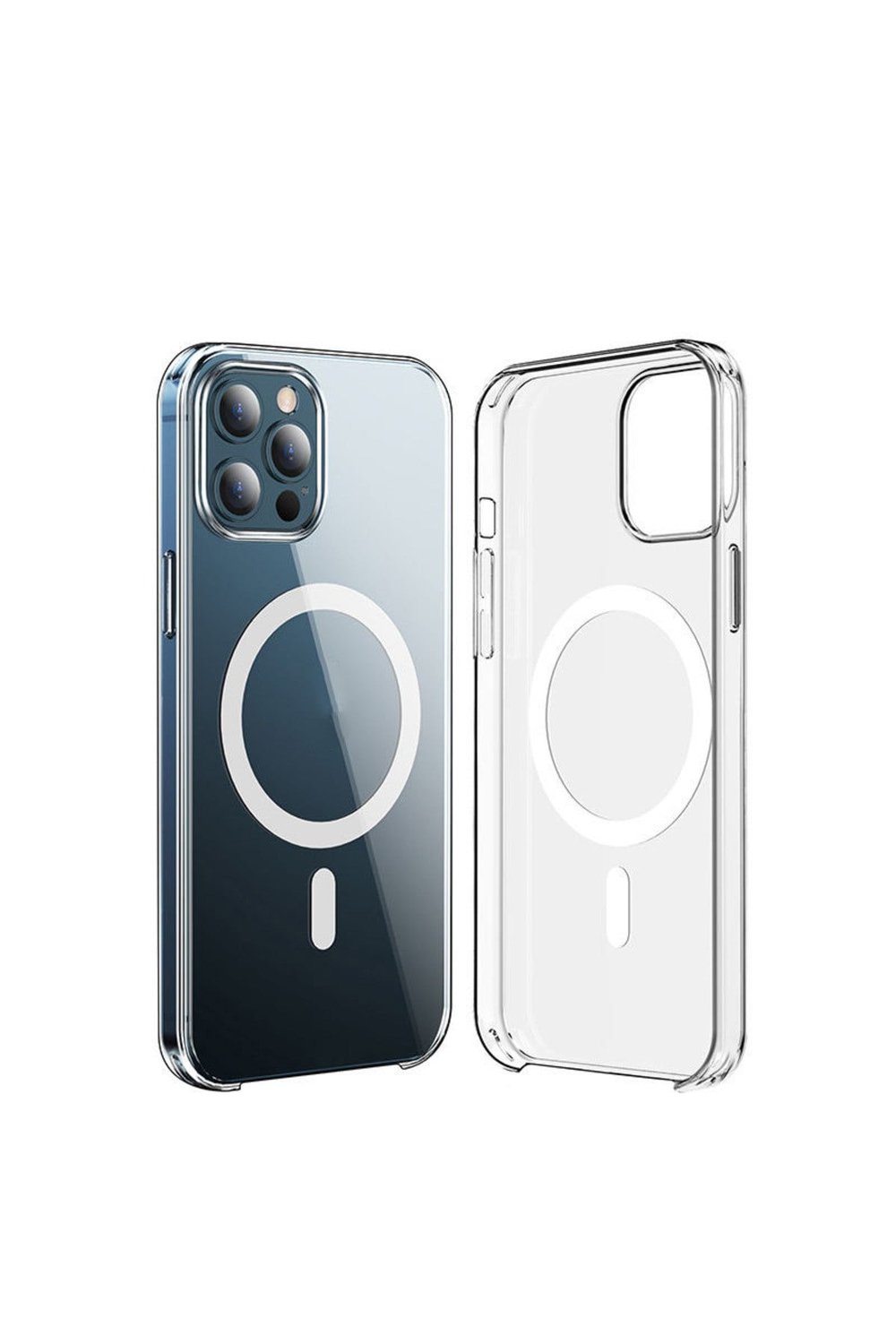 iPhone 15 Pro Max Uyumlu NVTH Wireless Şarj Özellikli Şeffaf Orjin Kılıf-Renksiz