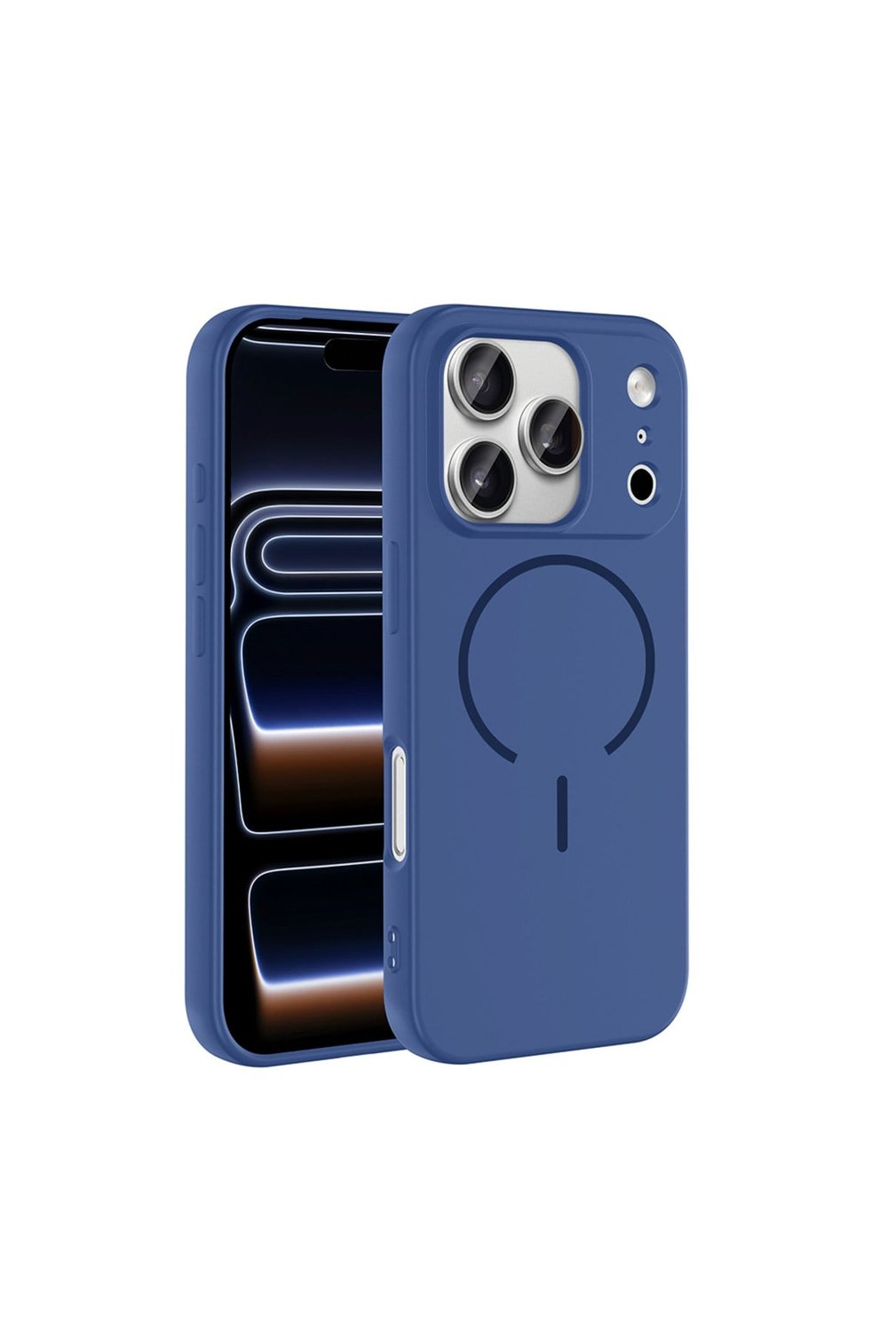 iPhone 17 Pro Kılıf M-safe Şarj Özellikli NVTH Meta Kapak - Lacivert