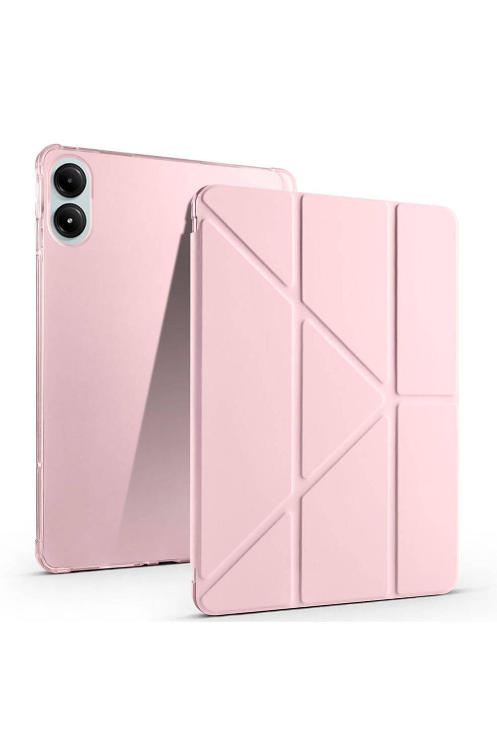 Poco Pad Kılıf NVTH Tri Folding Kalem Bölmeli Standlı Kılıf - Rose Gold