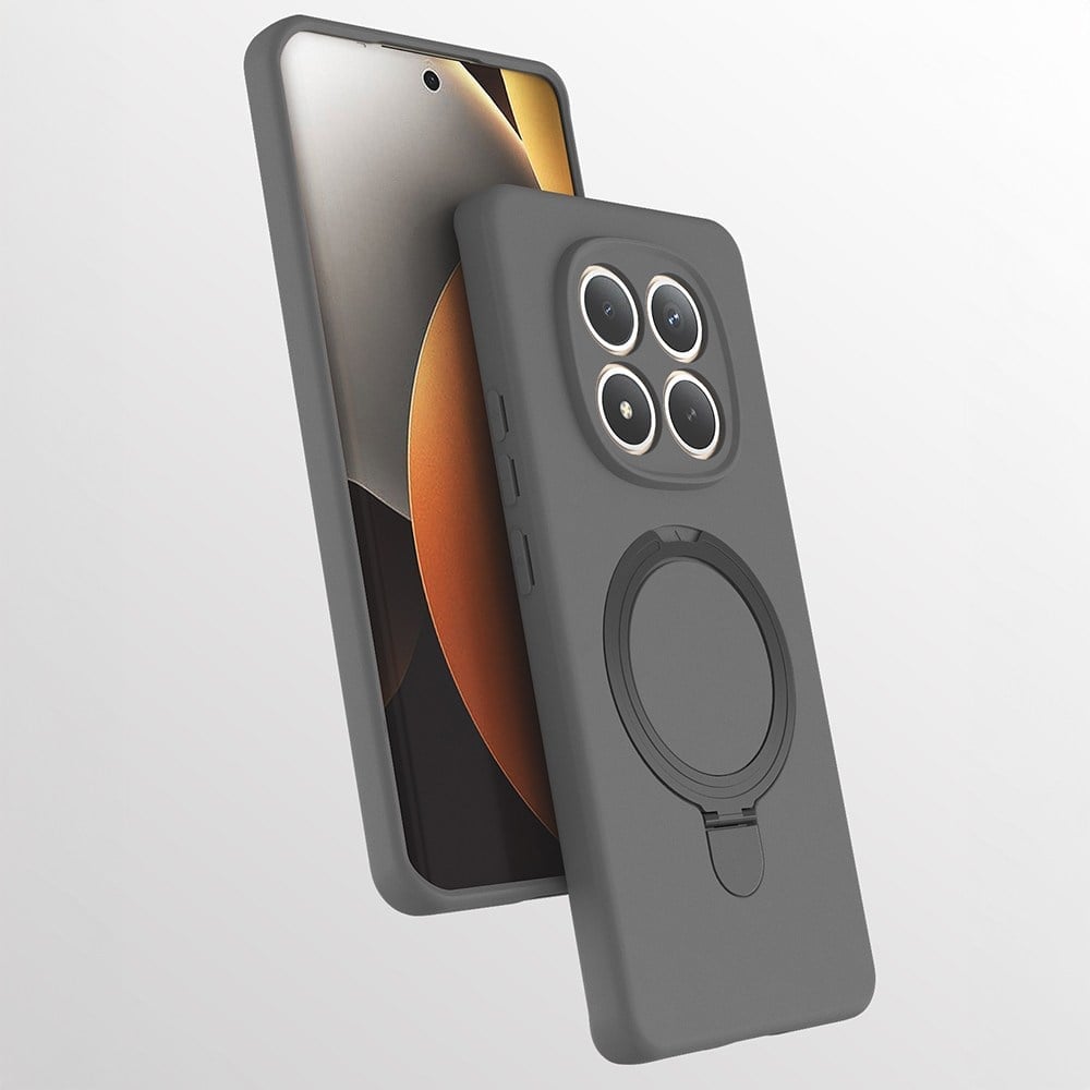 Redmi Note 15 Pro Kılıf M-safe Şarj Özellikli Standlı NVTH Samara Kapak - Titanyum-Gri