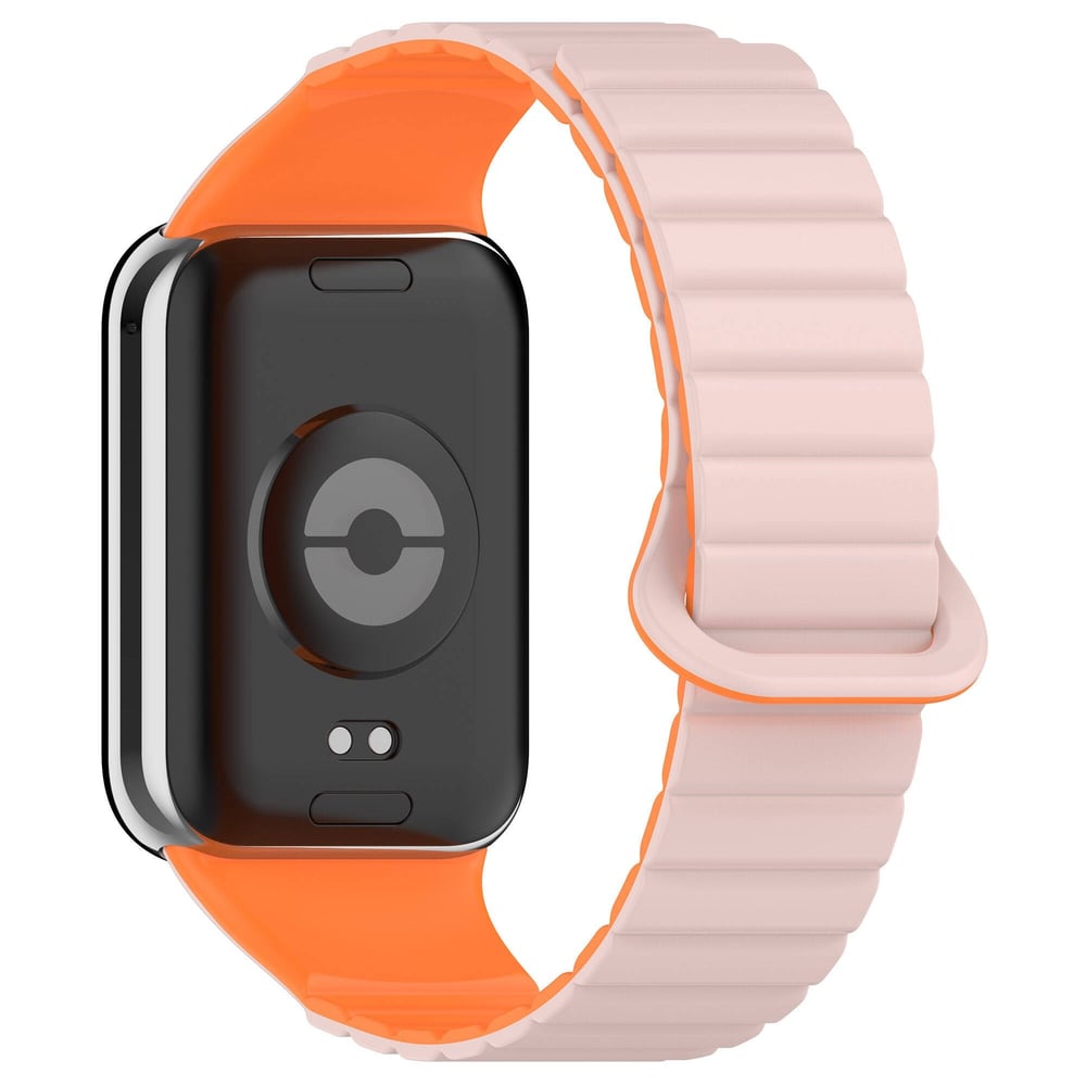 Redmi Watch 4 Silikon Kordon NVTH KRD-105 Strap Kayış-Pembe-Turuncu