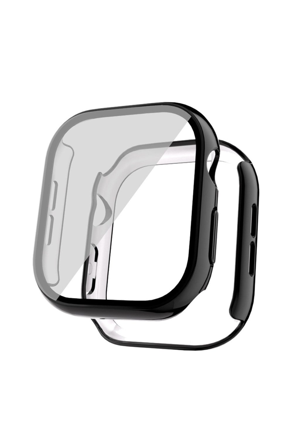 Watch 10 42mm Sert PC Kasa Electroplatink Çerçeveli Ekran Koruyucu NVTH Watch Gard 36 - Siyah