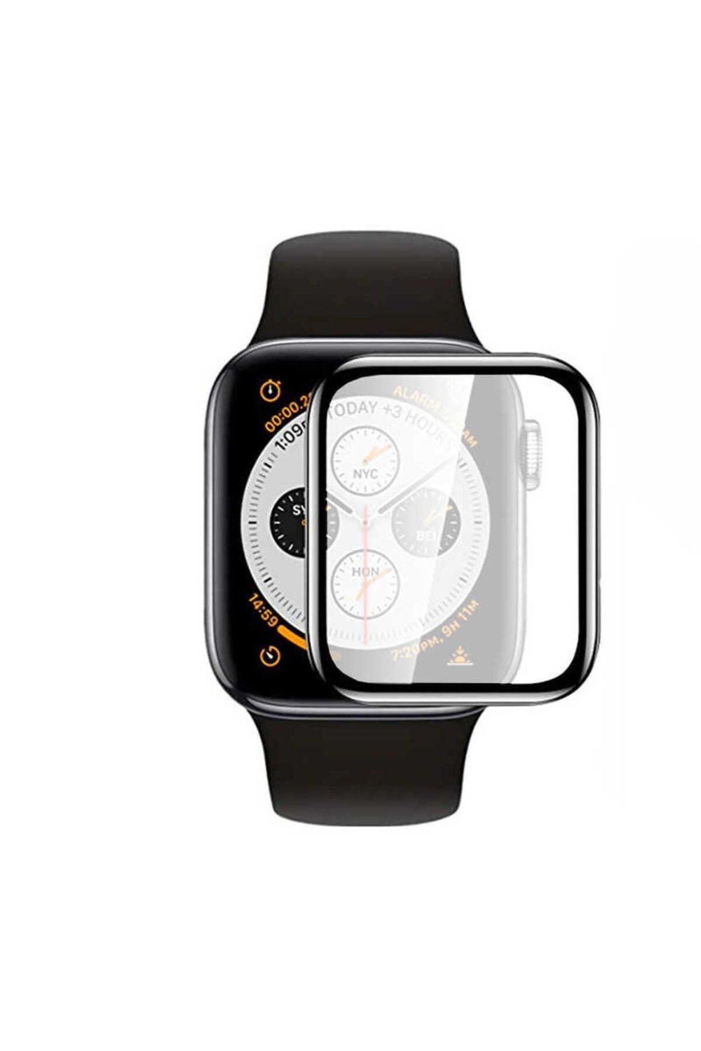 Watch 7 41mm NVTH Mat Eko PMMA Pet Saat Ekran Koruyucu - Siyah