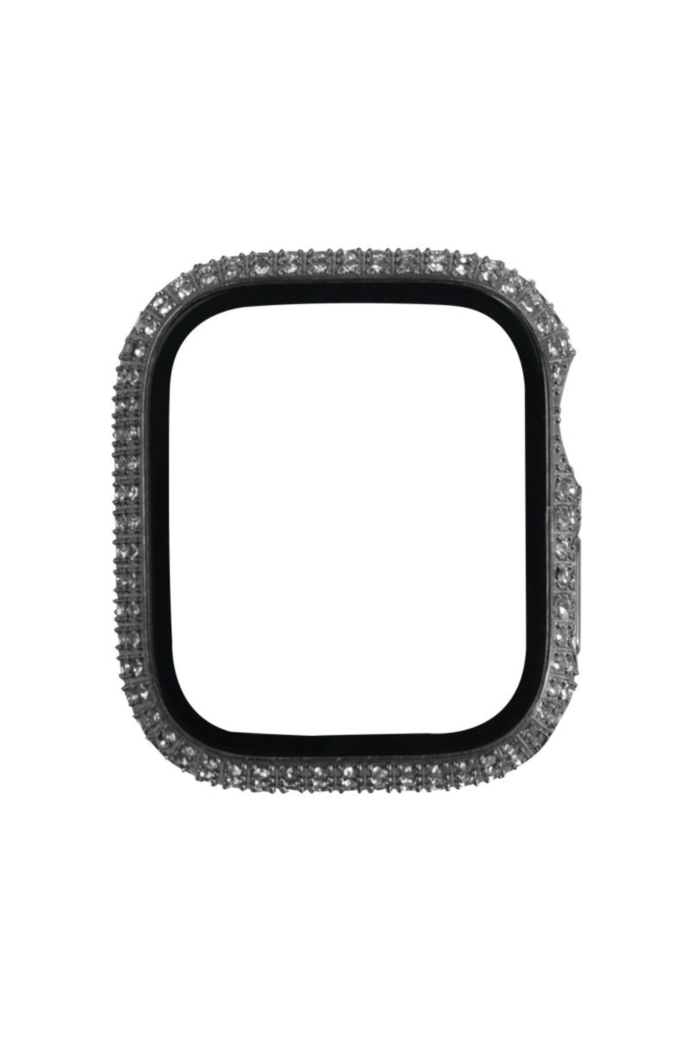 Watch 7 41mm NVTH Watch Gard 24 Kenarları Taşlı Sert PC Kasa Ve Ekran Koruyucu - Gümüş