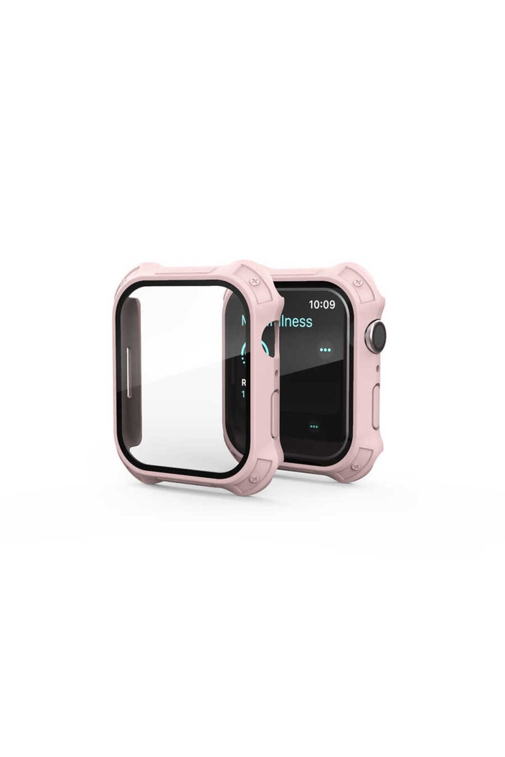 Watch 7 41mm Tank Zırh Kasa ve Mat Görünümlü Ekran Koruyucu NVTH Watch Gard 11 - Pembe