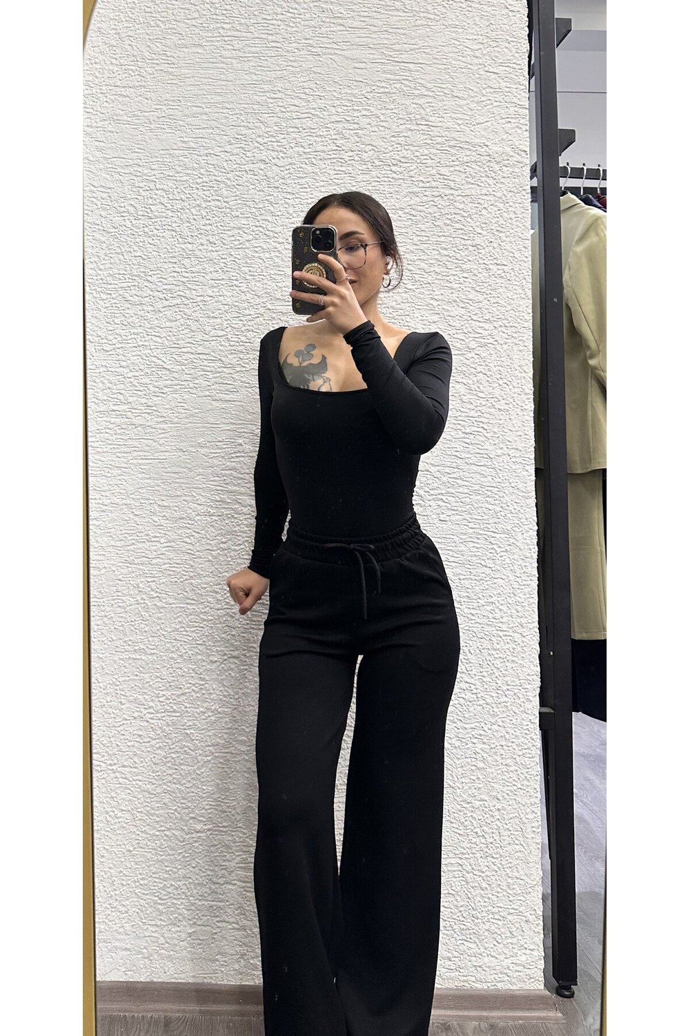 Kadın Yüksek Bel Bol Paça Rahat Kesim Günlük Pantolon